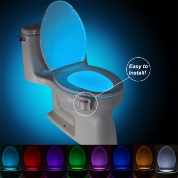 LA LUMIÈRE DE TOILETTE LED ACTIVÉ PAR LE MOUVEMENT HUMAIN 8 COULEURS AUTOMATIQUE